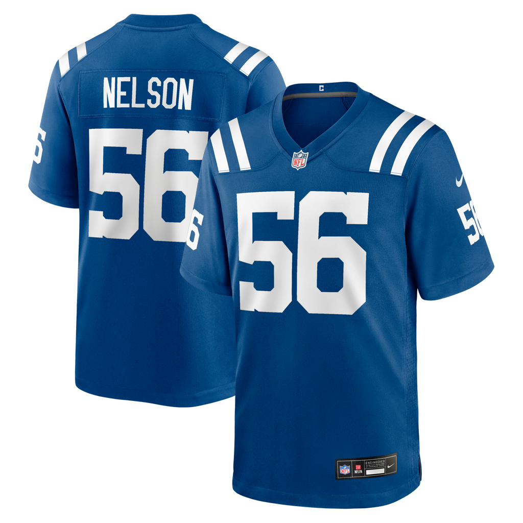 Indianapolis Colts Quenton Nelson Royal Game Player Jersey product image 1, provided for visual reference and product detail