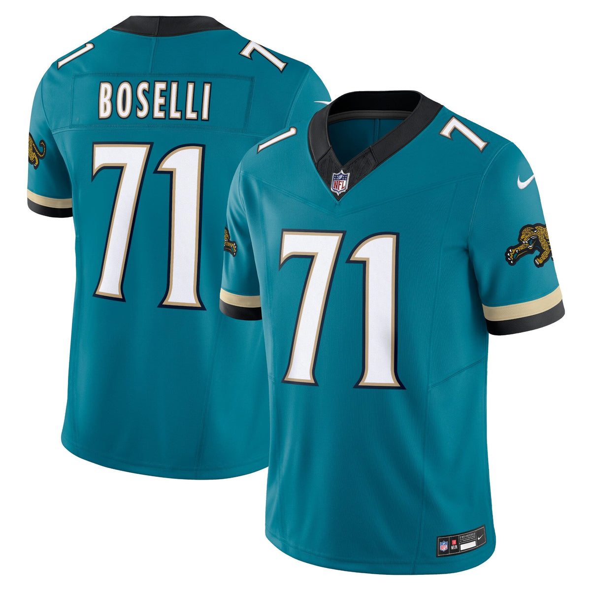 Jacksonville Jaguars Tony Boselli Teal Prowler Throwback Vapor F.U.S.E. Limited Retired Player Jersey product image 1,