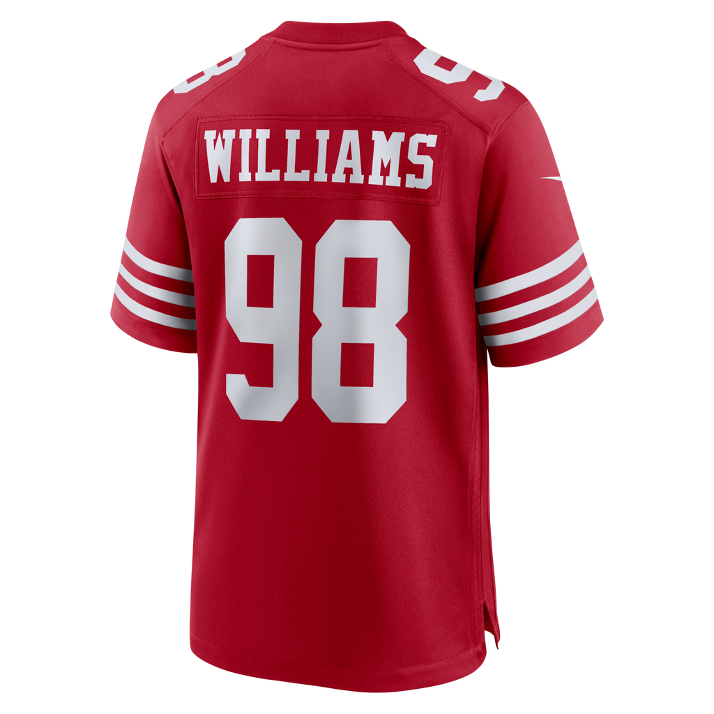 San Francisco 49ers Mykel Williams Scarlet Game Player Jersey product image 3, provided for visual reference and product