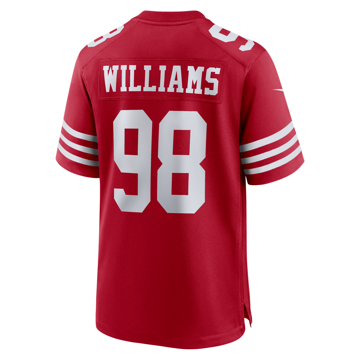 San Francisco 49ers Mykel Williams Scarlet Game Player Jersey product image 3, provided for visual reference and product