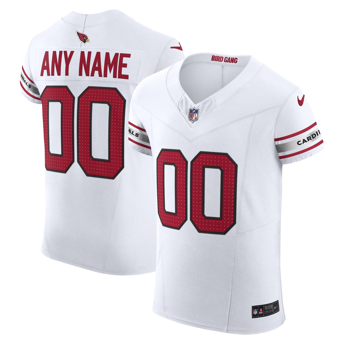 Arizona Cardinals White Vapor F.U.S.E. Elite Custom Jersey product image 2, provided for visual reference and product detail