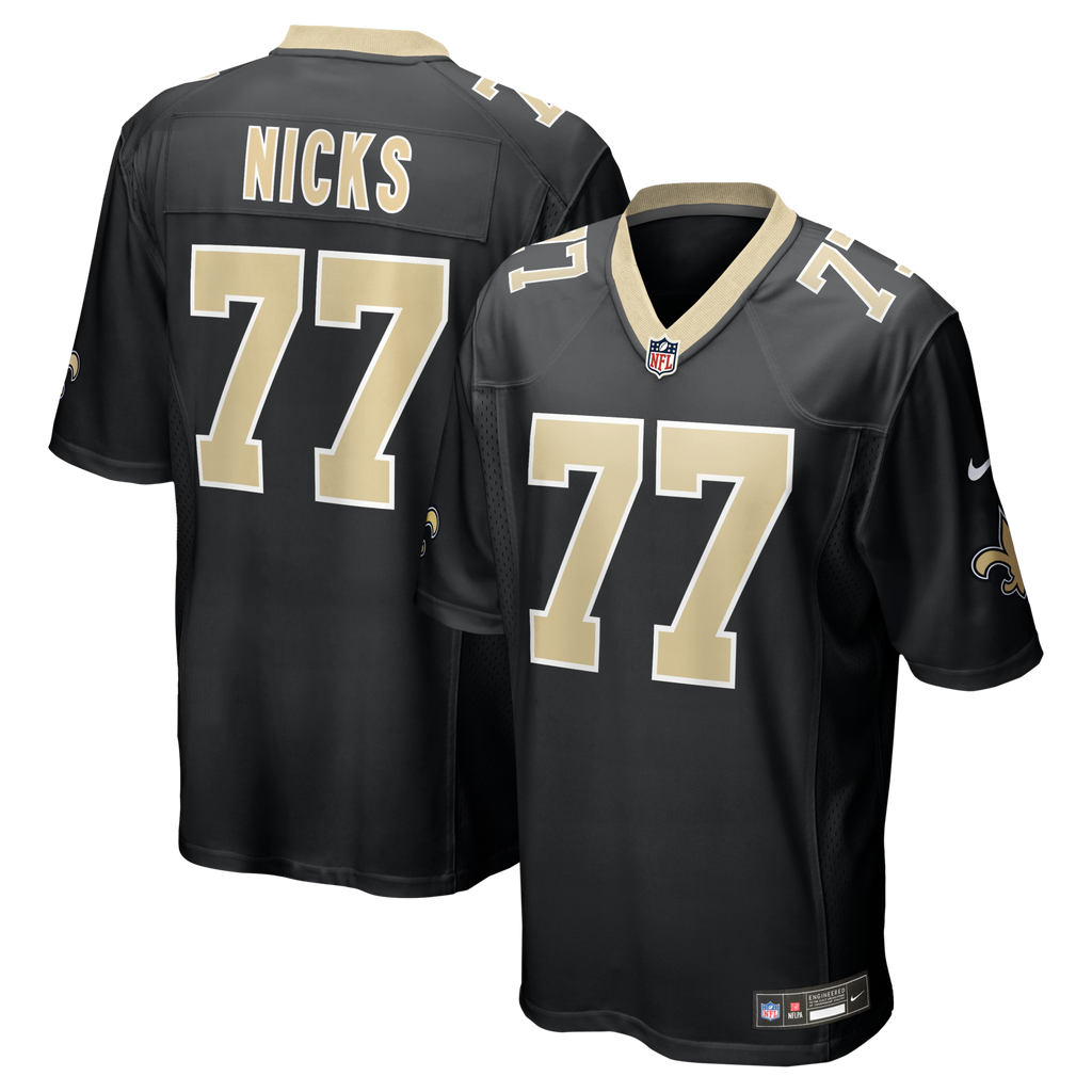New Orleans Saints Carl Nicks Black Game Retired Player Jersey product image 1, provided for visual reference and product