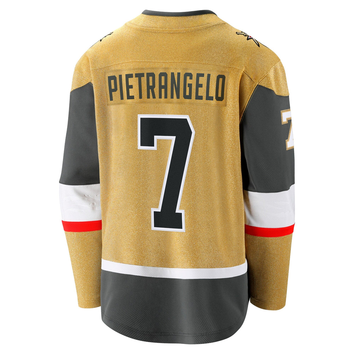 Vegas Golden Knights Alex Pietrangelo Gold Home Breakaway Jersey product image 4, provided for visual reference and product