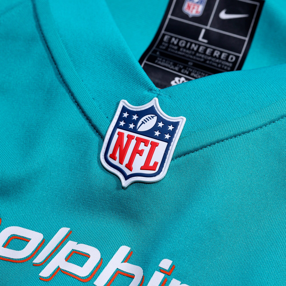 Miami Dolphins Ethan Bonner Aqua Game Jersey product image 4, provided for visual reference and product detail review