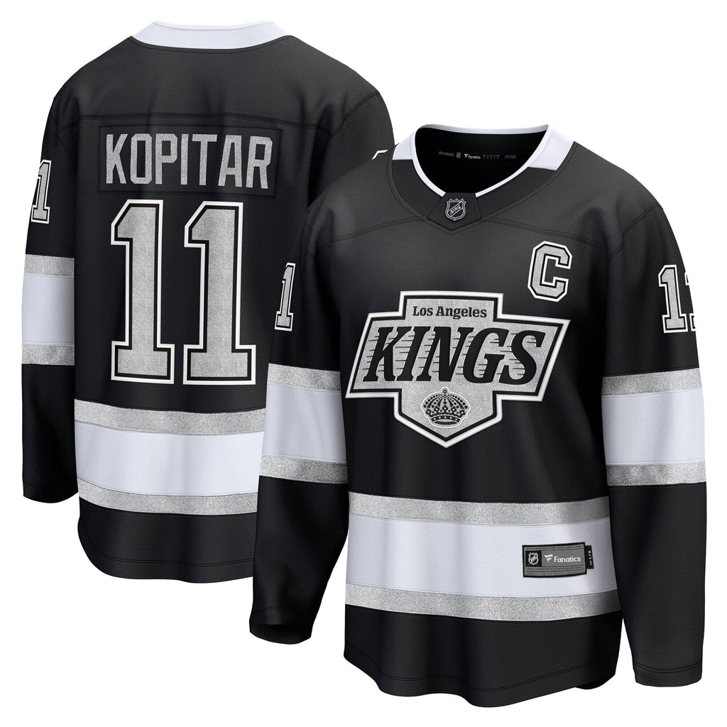 Los Angeles Kings Anze Kopitar Black Home Premier Breakaway Player Jersey product image 1, provided for visual reference and