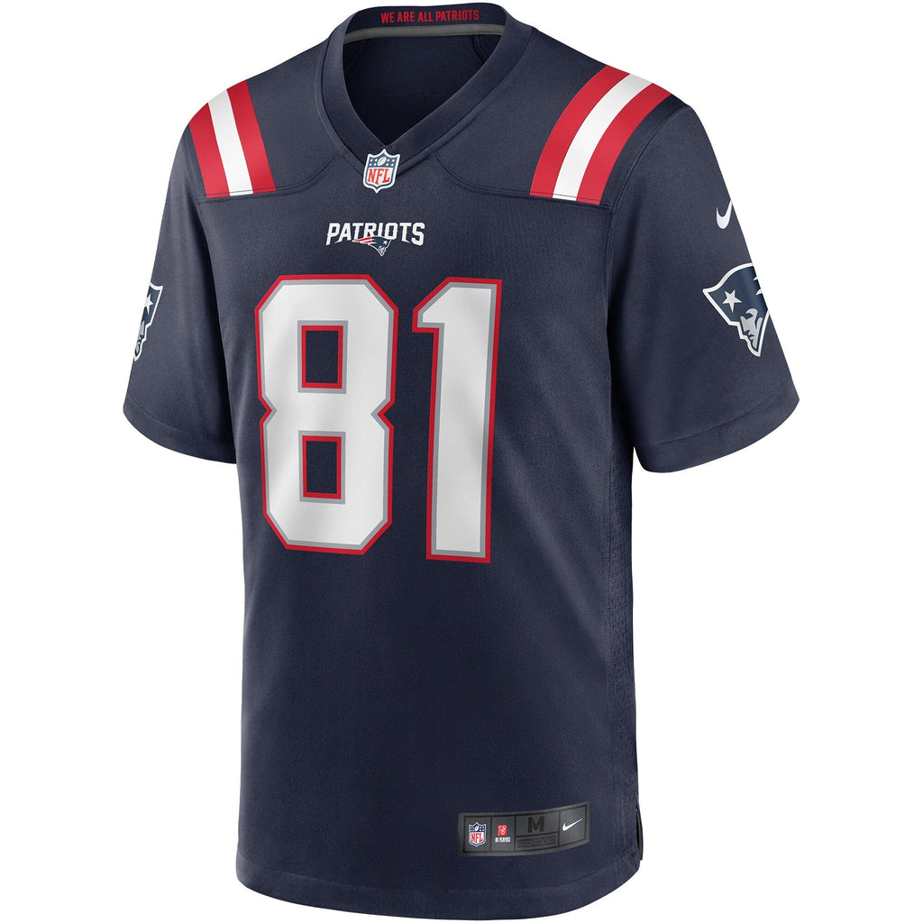 New England Patriots Randy Moss Navy Game Retired Player Jersey product image 3, provided for visual reference and product