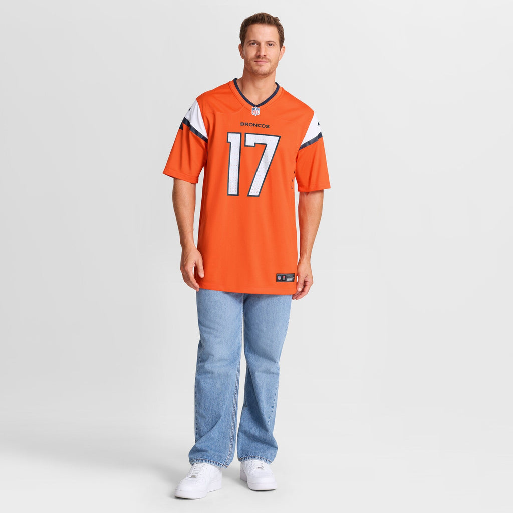 Denver Broncos Jaylen Waddle Orange Game Jersey product image 5, provided for visual reference and product detail review