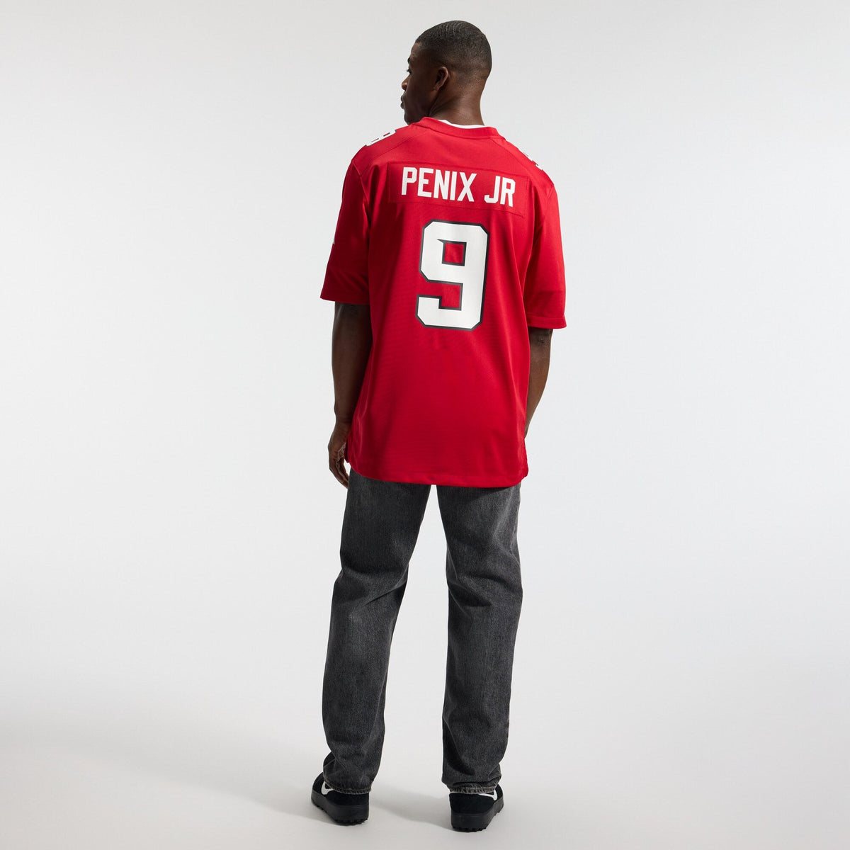 Atlanta Falcons Michael Penix Jr. Red Game Jersey product image 6, provided for visual reference and product detail review