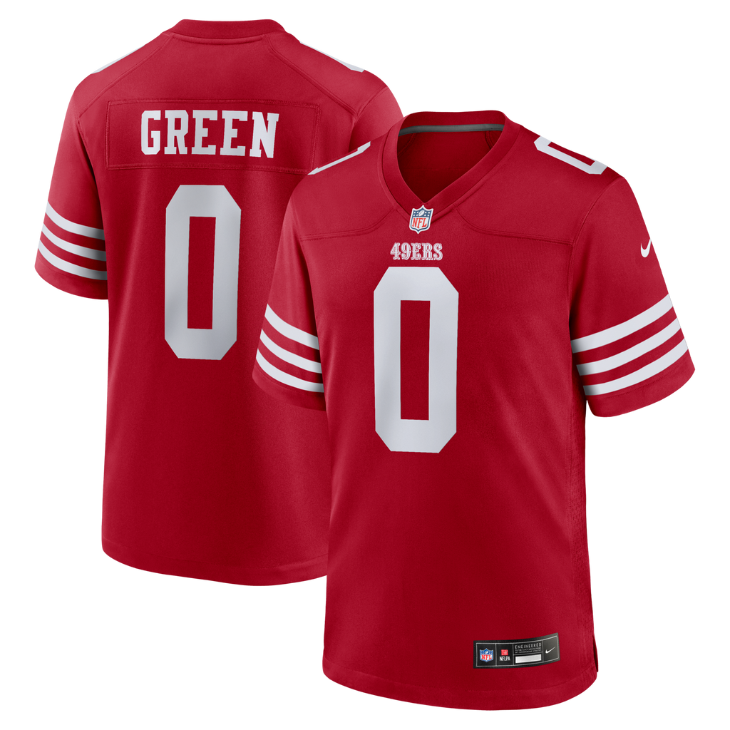 San Francisco 49ers Renardo Green Scarlet Game Jersey product image 1, provided for visual reference and product detail