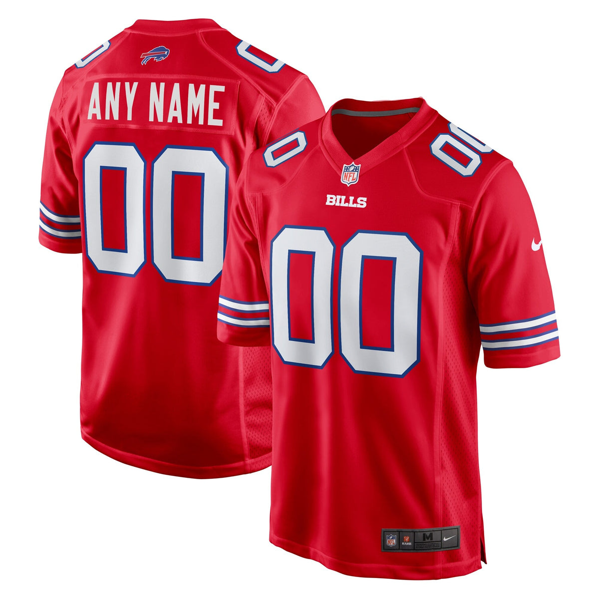 Buffalo Bills Red Alternate Custom Game Jersey product image 1, provided for visual reference and product detail review