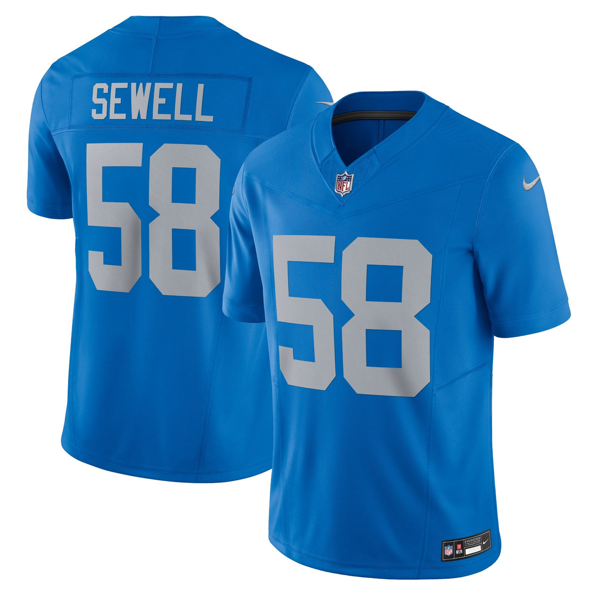 Detroit Lions Penei Sewell Blue Vapor F.U.S.E. Alternate Limited Jersey product image 2, provided for visual reference and