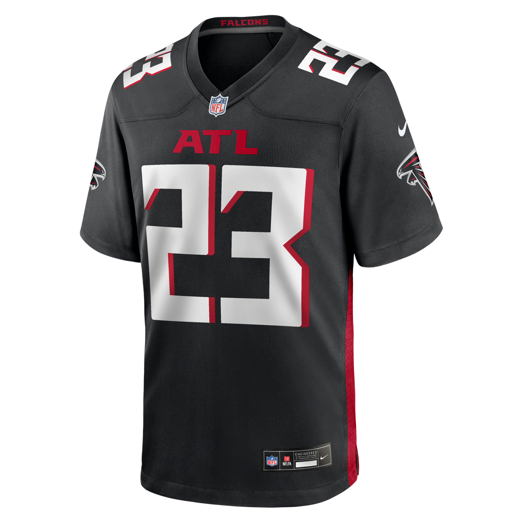 Atlanta Falcons DeMarcco Hellams Black Team Game Jersey product image 2, provided for visual reference and product detail