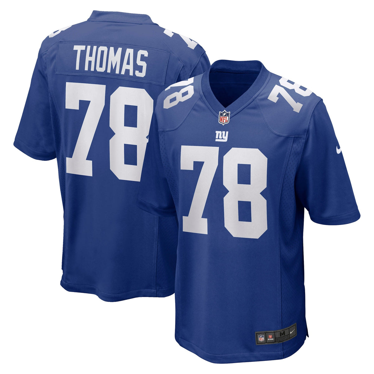 New York Giants Andrew Thomas Royal Player Game Jersey product image 2, provided for visual reference and product detail