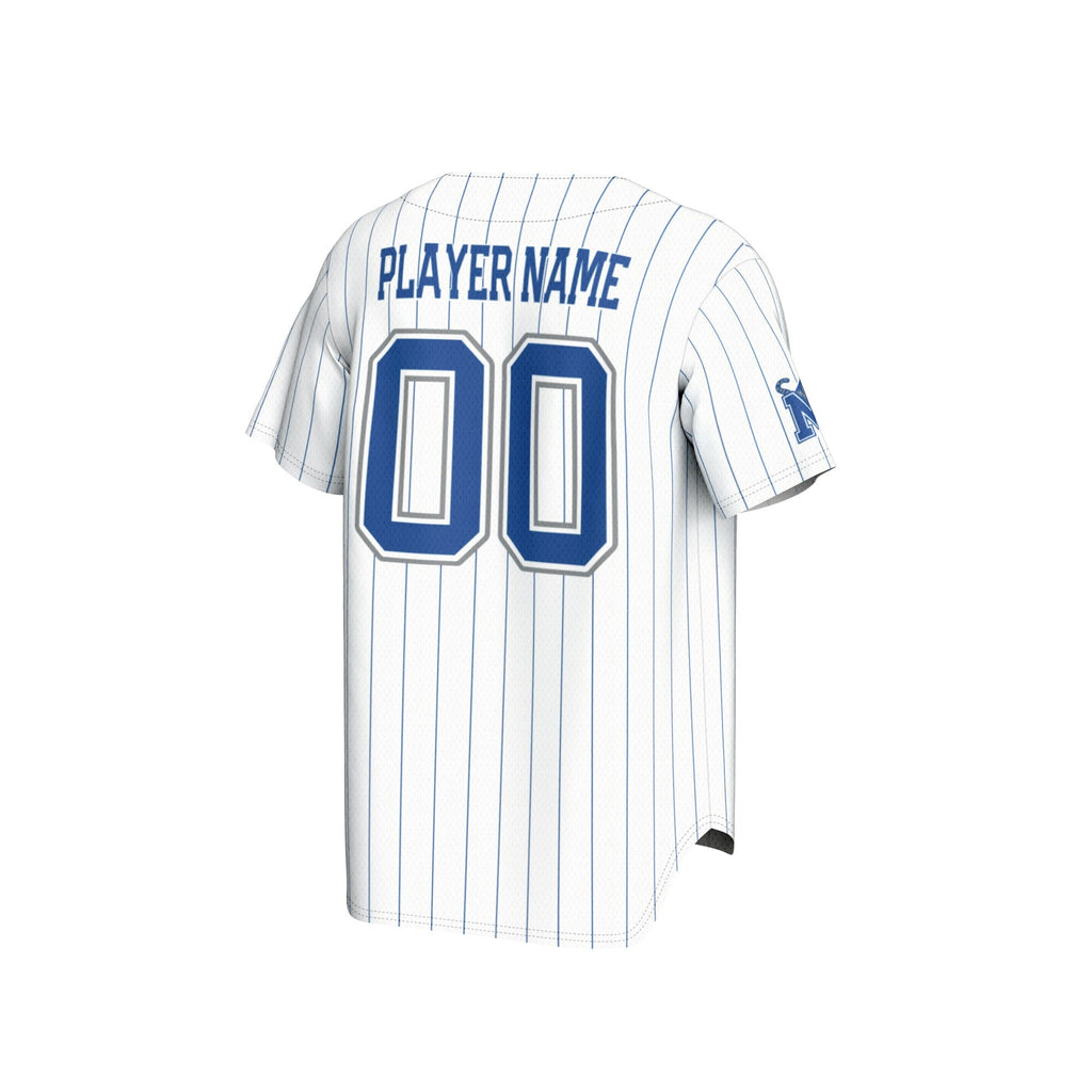 Memphis Tigers Lightweight Collegiate Baseball Pinstripe NIL Pick-A-Player Fashion Jersey - White product image 4, provided