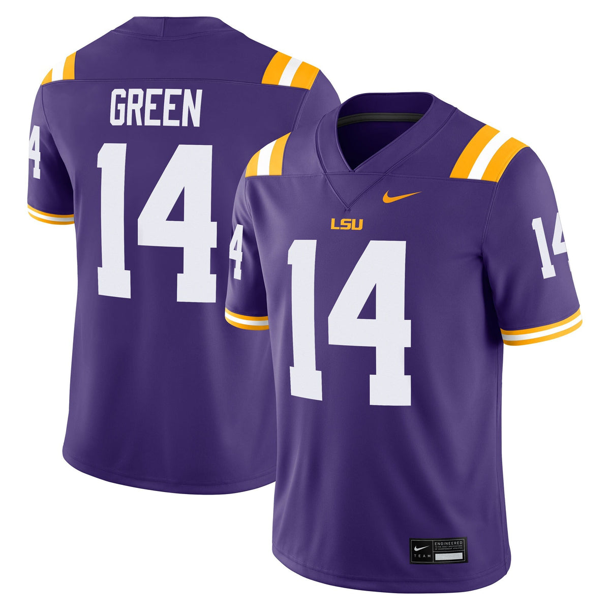 Trey'Dez Green LSU Tigers Home Game Jersey - Purple product image 1, provided for visual reference and product detail review