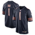 Chicago Bears Number 1 Dad Navy Game Jersey product image 1, provided for visual reference and product detail review