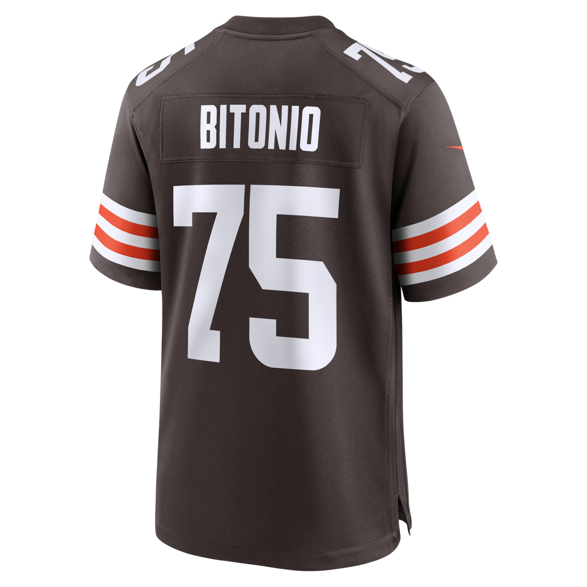 Cleveland Browns Joel Bitonio Brown Game Jersey product image 3, provided for visual reference and product detail review