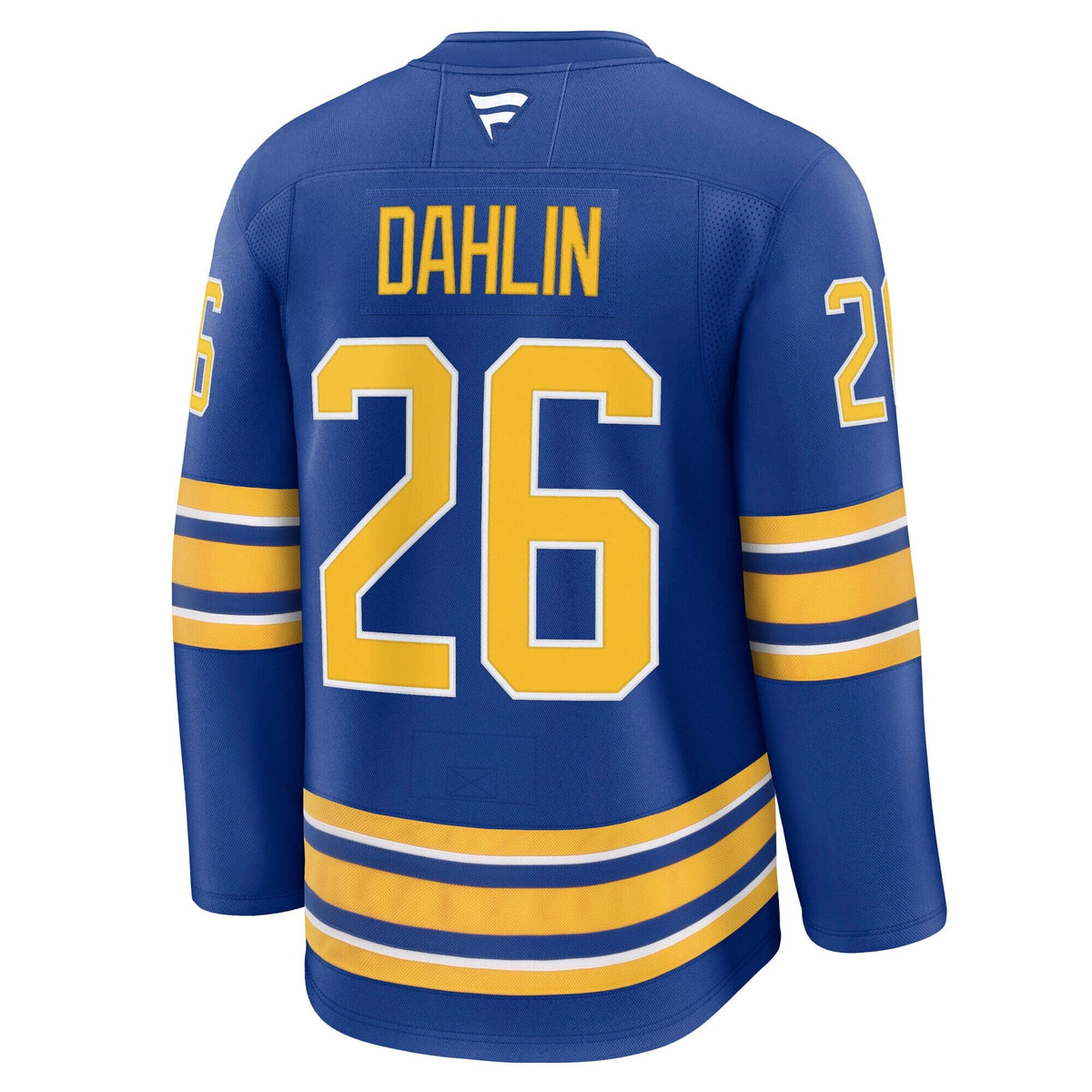Buffalo Sabres Rasmus Dahlin Royal Home Premium Jersey product image 4, provided for visual reference and product detail