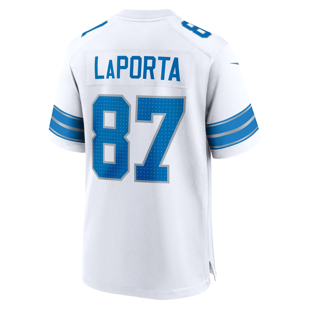 Detroit Lions Sam LaPorta White White Game Jersey product image 4, provided for visual reference and product detail review