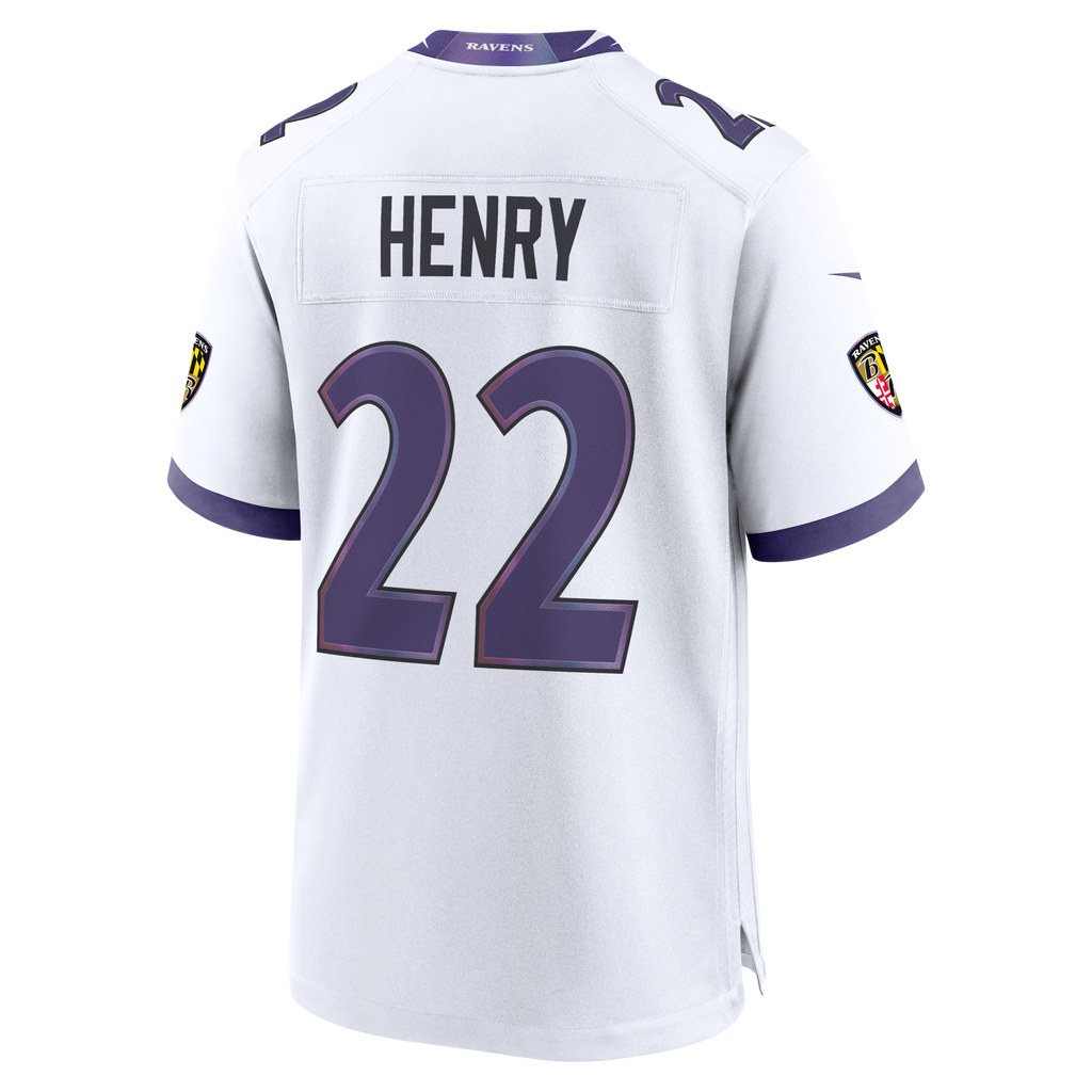 Baltimore Ravens Derrick Henry White Game Jersey product image 8, provided for visual reference and product detail review
