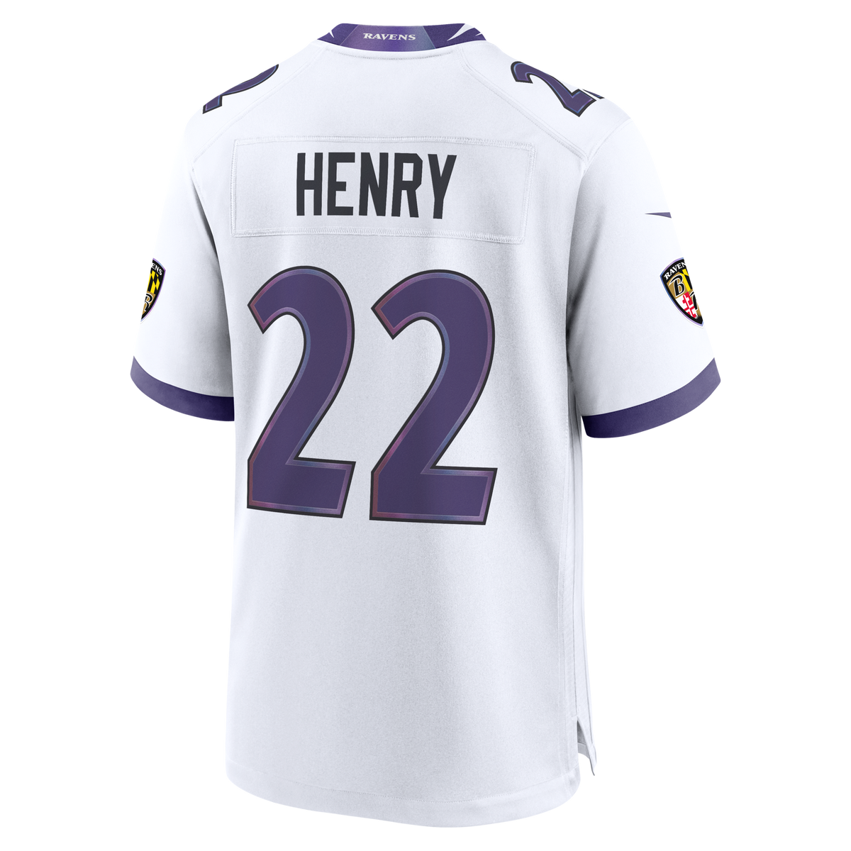 Baltimore Ravens Derrick Henry White Game Jersey product image 8, provided for visual reference and product detail review