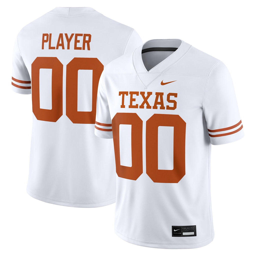 Texas Longhorns NIL Pick-A-Player Game Jersey - White product image 2, provided for visual reference and product detail