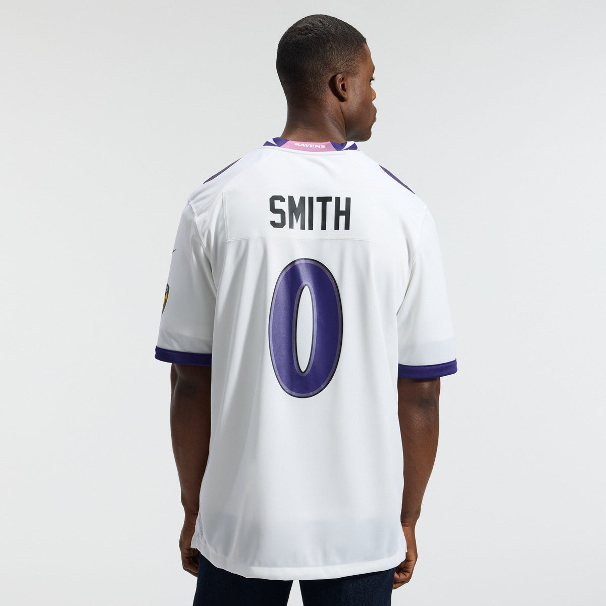 Baltimore Ravens Roquan Smith White Game Jersey product image 4, provided for visual reference and product detail review