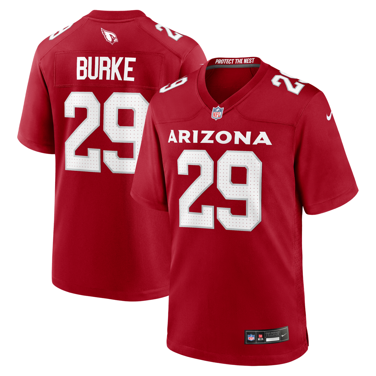 Arizona Cardinals Denzel Burke Cardinal Team Game Jersey product image 1, provided for visual reference and product detail