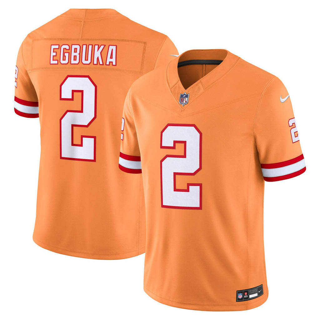 Tampa Bay Buccaneers Emeka Egbuka Creamsicle Alternate Vapor F.U.S.E. Stitched Limited Jersey product image 2, provided for