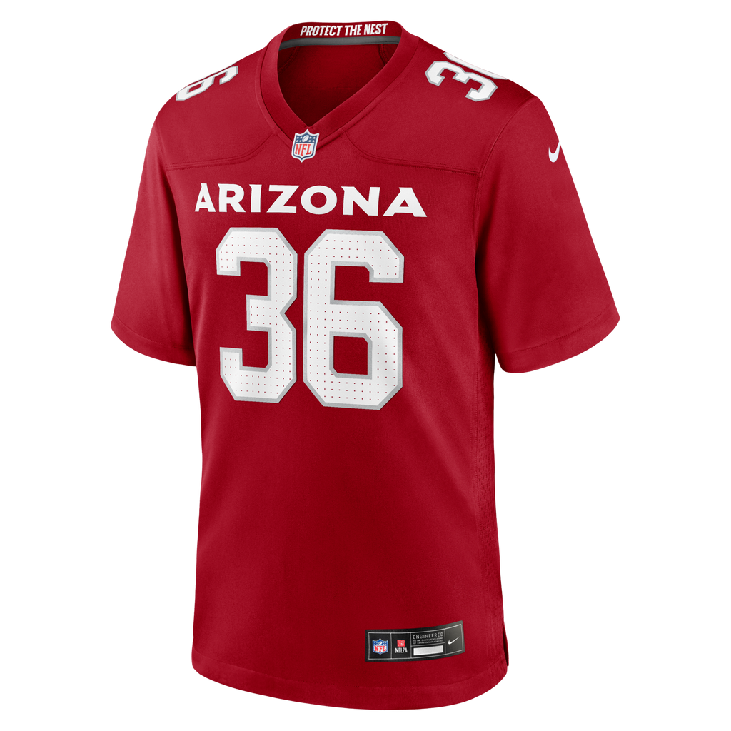 Arizona Cardinals Kitan Crawford Cardinal Team Game Jersey product image 2, provided for visual reference and product detail