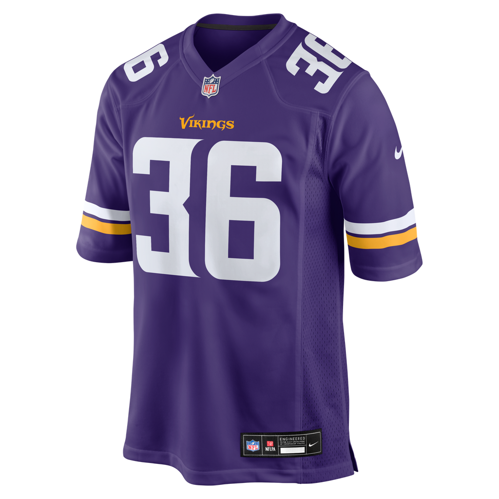 Minnesota Vikings Zavier Scott Purple Team Game Jersey product image 2, provided for visual reference and product detail
