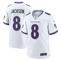 Baltimore Ravens Lamar Jackson White Game Jersey product image 1, provided for visual reference and product detail review