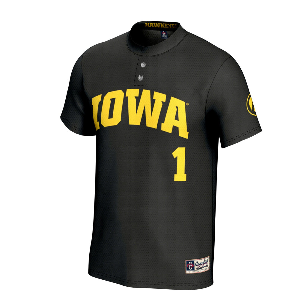Iowa Hawkeyes Lightweight Softball Fashion Jersey - Black product image 3, provided for visual reference and product detail