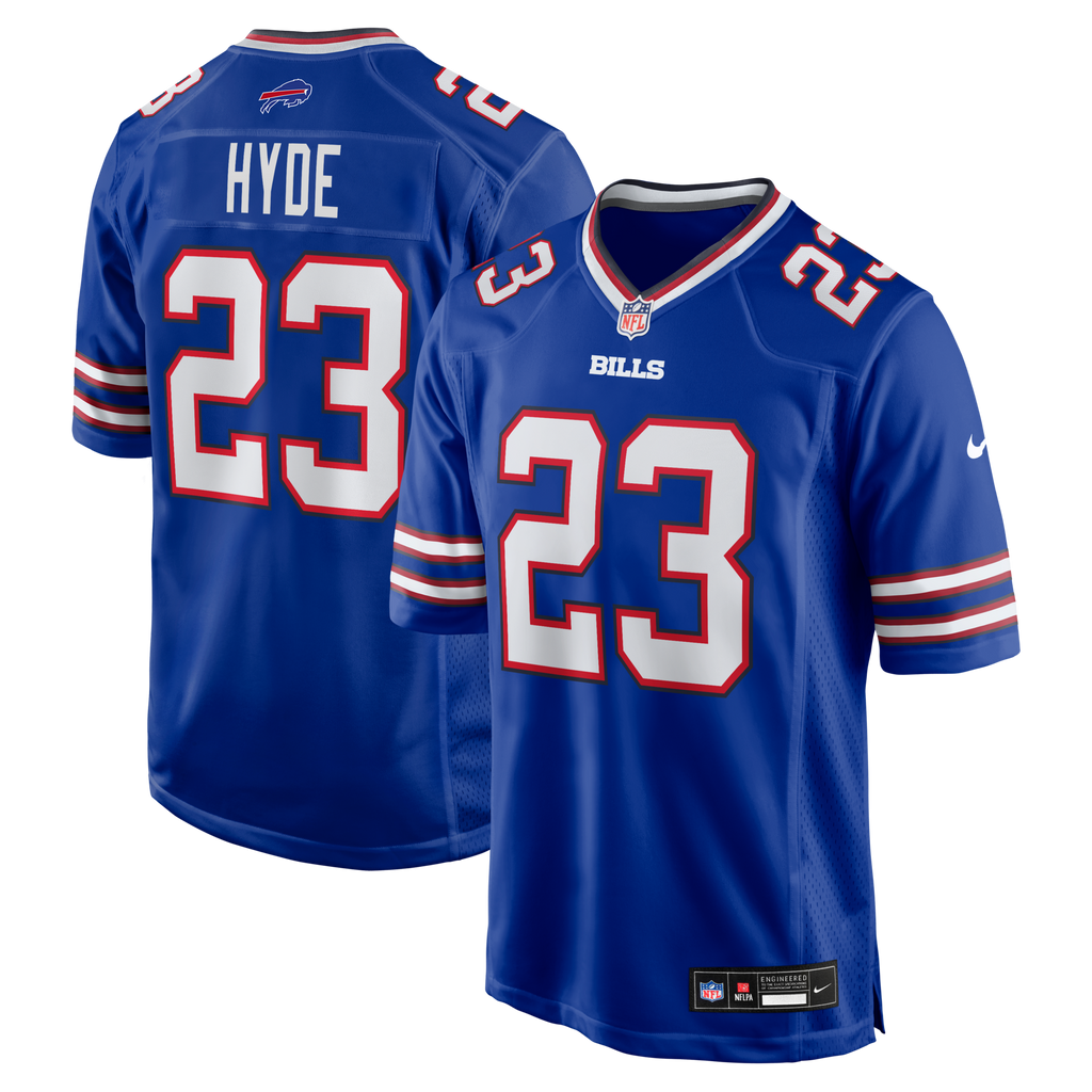 Buffalo Bills Micah Hyde Royal Game Player Jersey product image 1, provided for visual reference and product detail review
