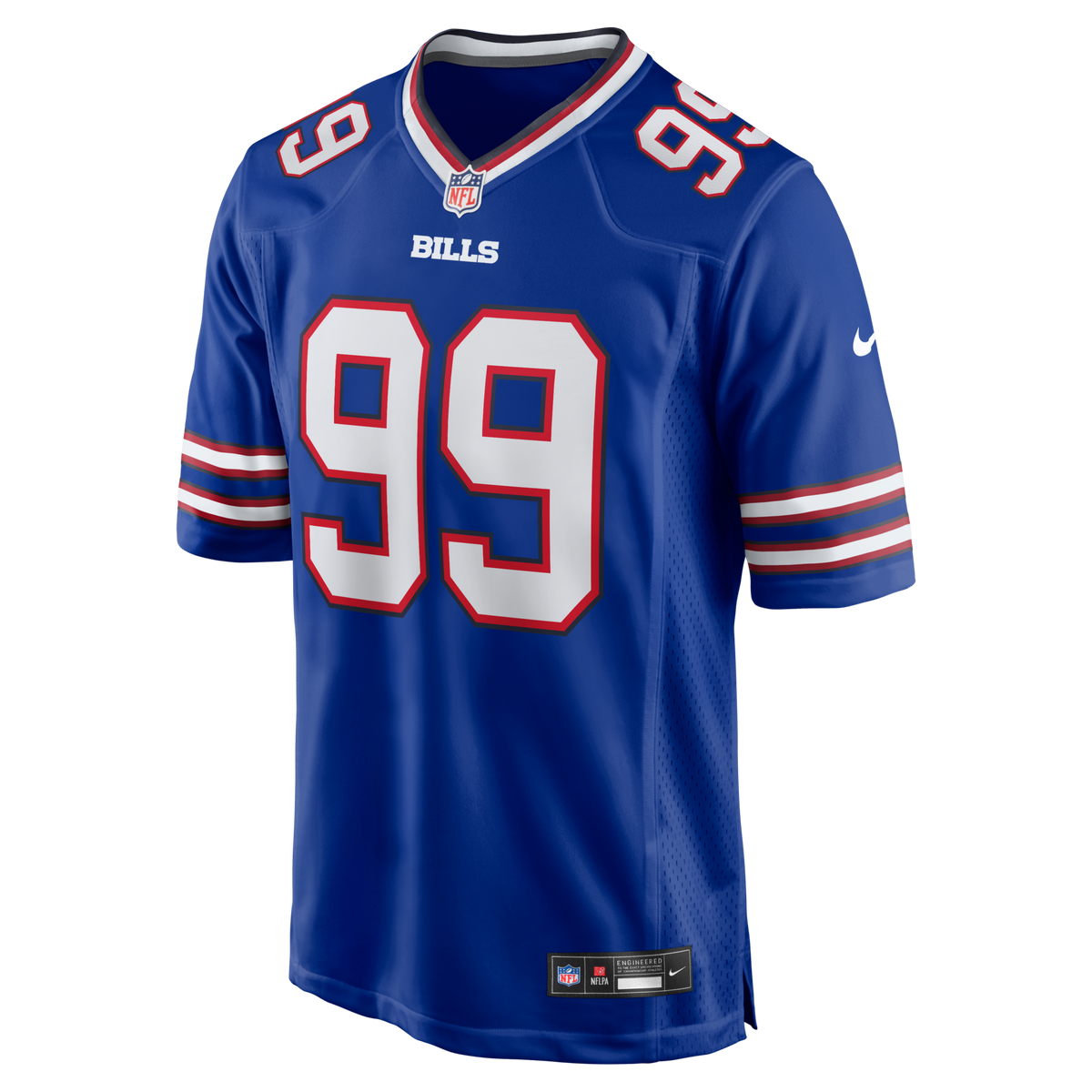 Buffalo Bills Larry Ogunjobi Royal Team Game Jersey product image 2, provided for visual reference and product detail review