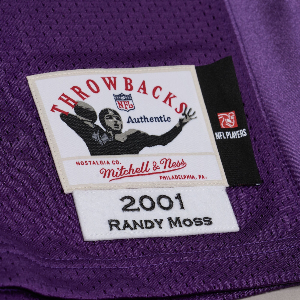 Minnesota Vikings Randy Moss Purple 2001 Authentic Throwback Jersey product image 5, provided for visual reference and