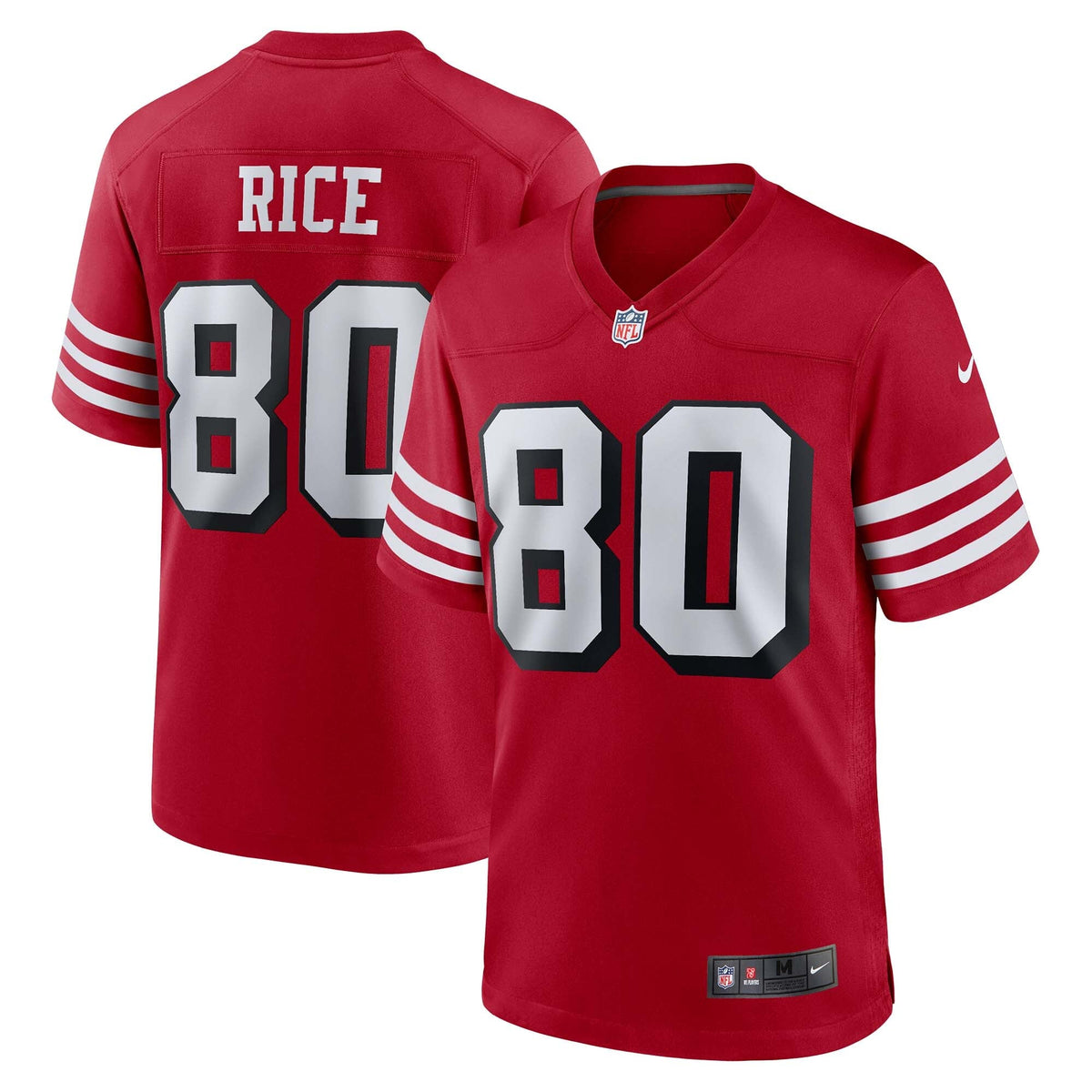 San Francisco 49ers Jerry Rice Scarlet Retired Player Alternate Game Jersey product image 1, provided for visual reference
