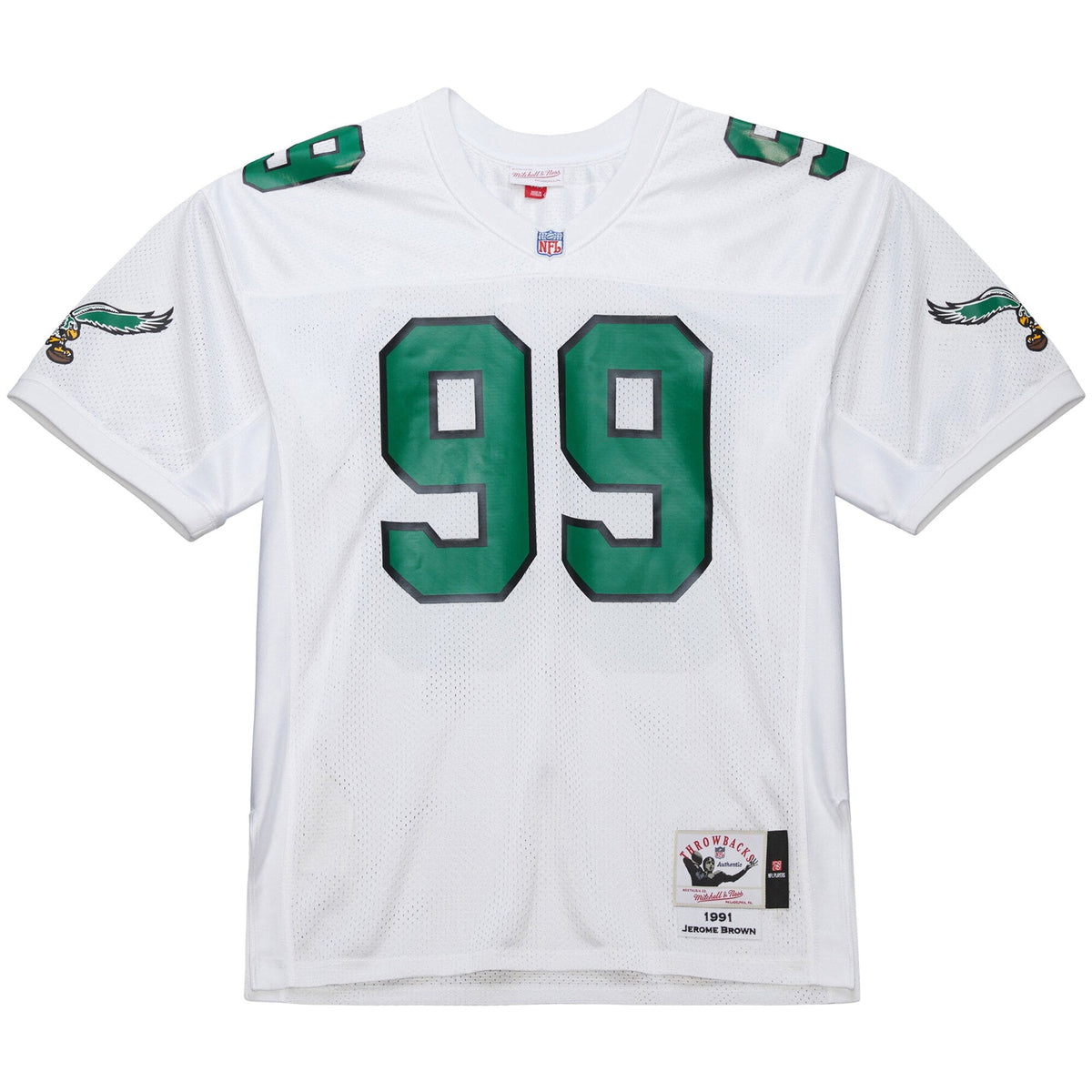 Philadelphia Eagles Jerome Brown White 1991 Authentic Throwback Retired Player Jersey product image 3, provided for visual