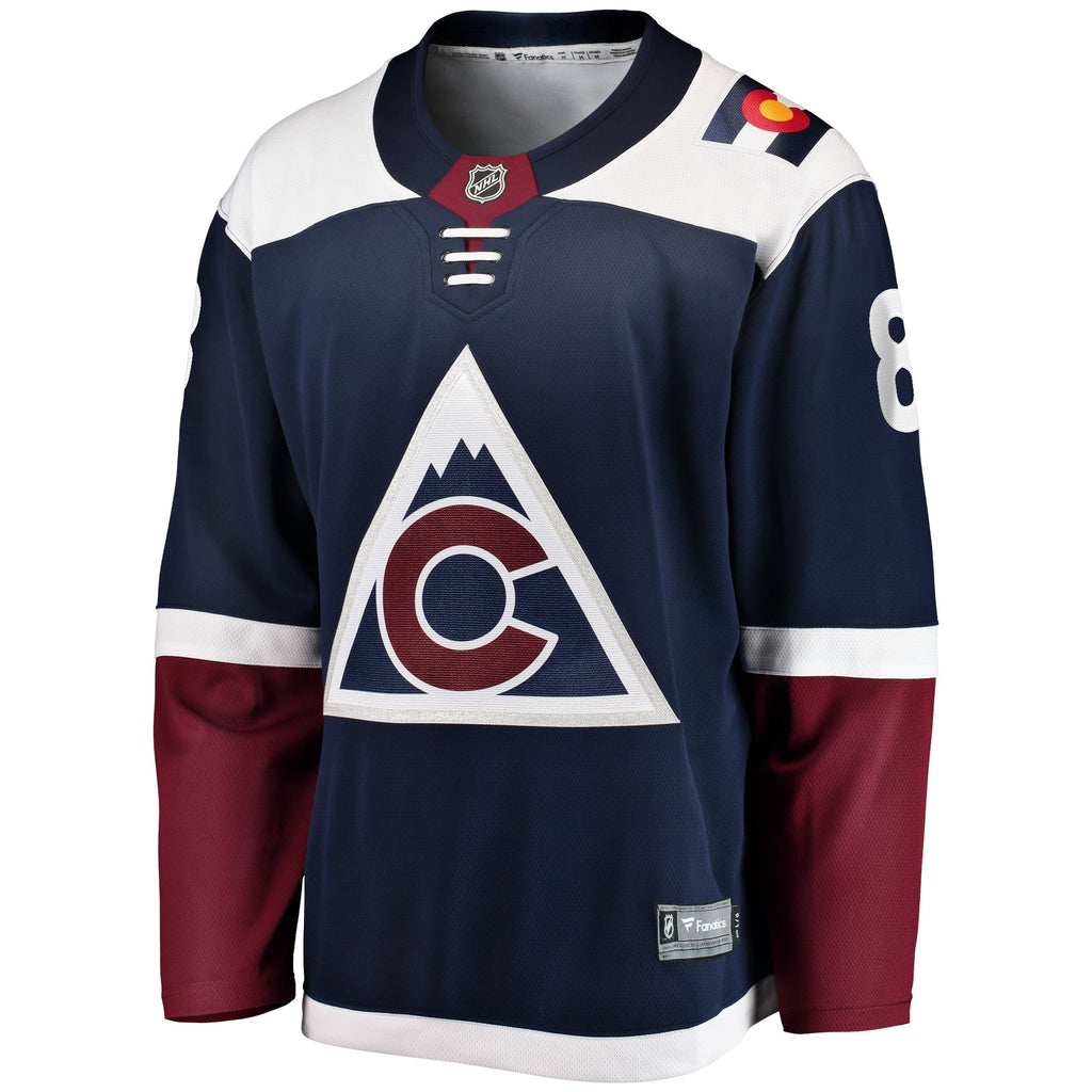 Colorado Avalanche Cale Makar Navy Breakaway Jersey product image 3, provided for visual reference and product detail review
