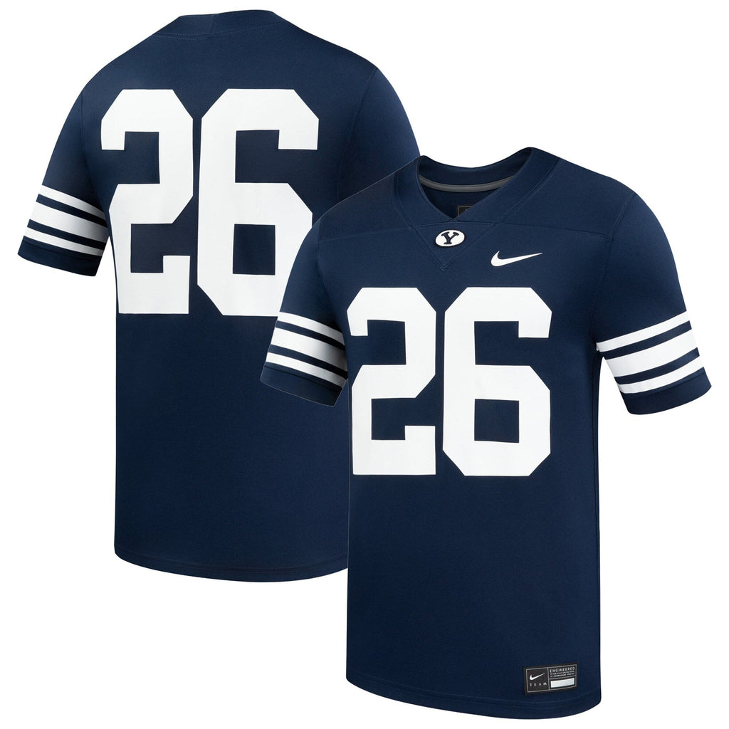 #26 BYU Cougars Home Replica Football Jersey - Navy product image 2, provided for visual reference and product detail review