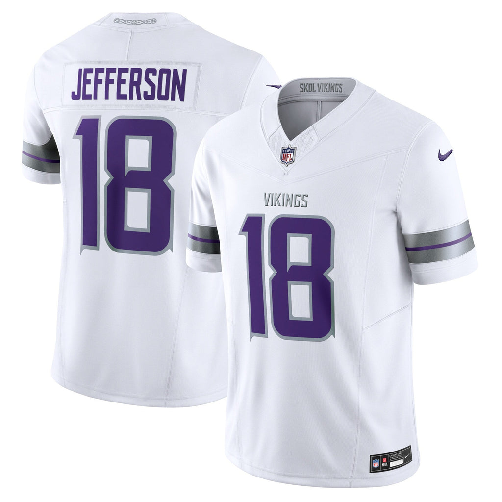 Minnesota Vikings Justin Jefferson White Alternate Vapor F.U.S.E. Limited Jersey product image 1, provided for visual