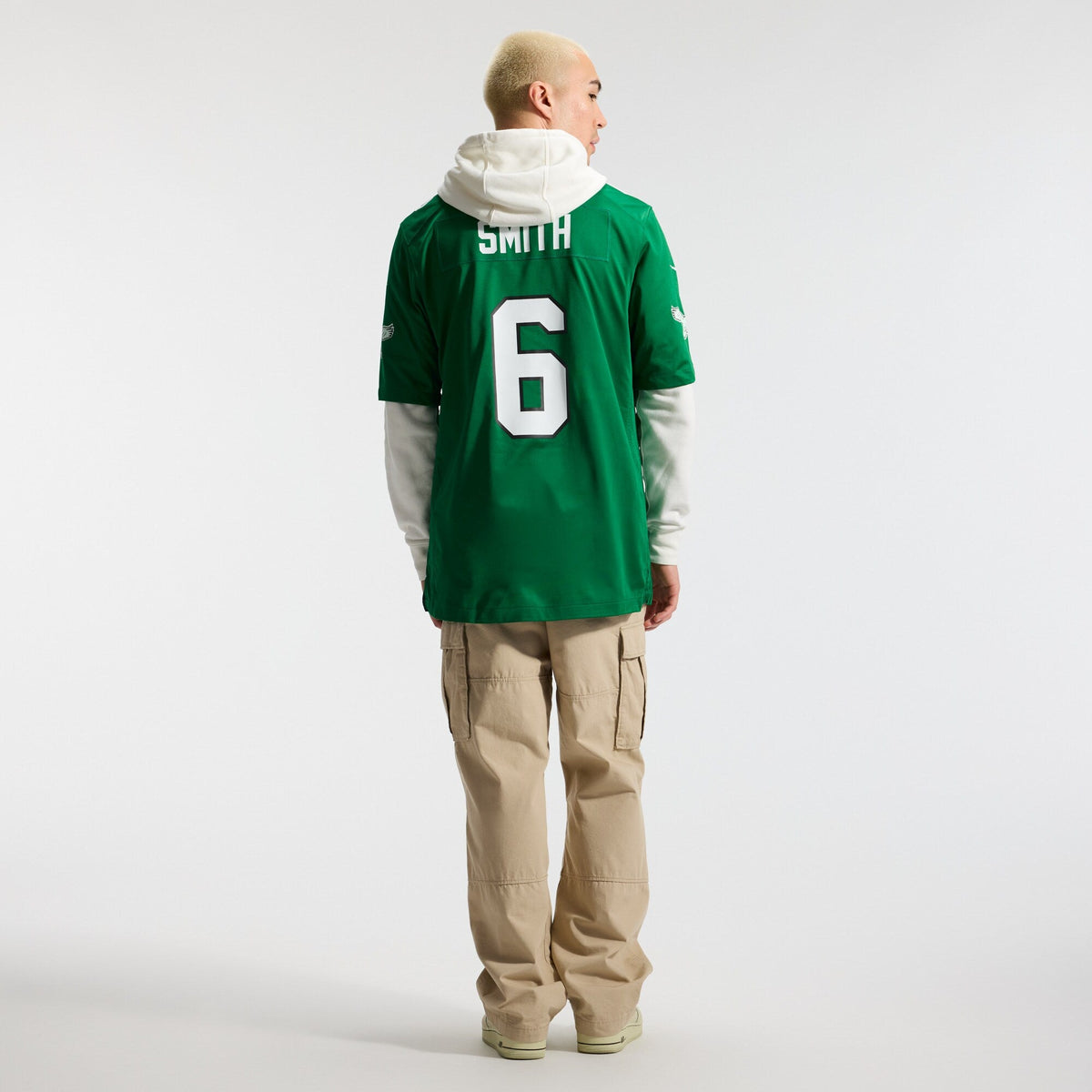 Philadelphia Eagles DeVonta Smith Kelly Green Alternate Game Player Jersey product image 6, provided for visual reference