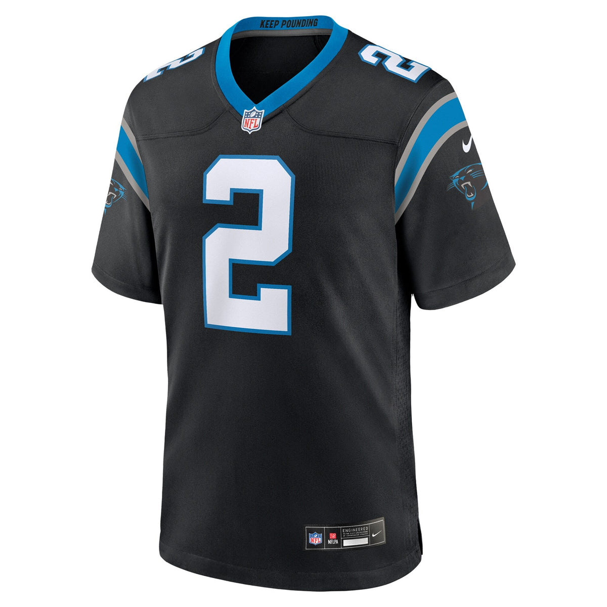 Carolina Panthers Mike Jackson Black Game Jersey product image 3, provided for visual reference and product detail review