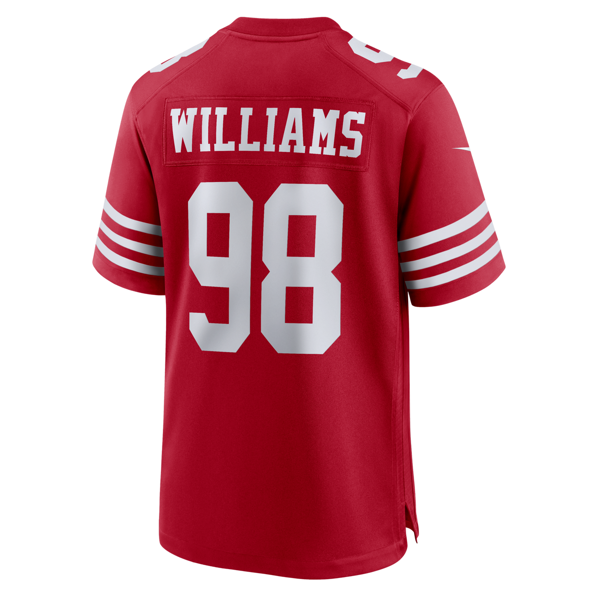 San Francisco 49ers Mykel Williams Scarlet Team Game Jersey product image 3, provided for visual reference and product
