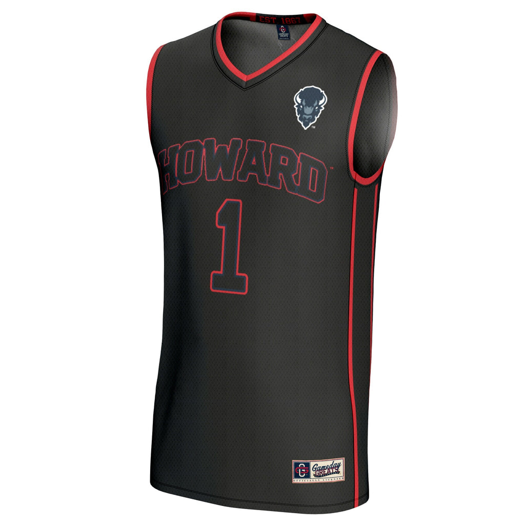 Howard Bison Lightweight Collegiate Basketball Fashion Jersey - Black product image 3, provided for visual reference and