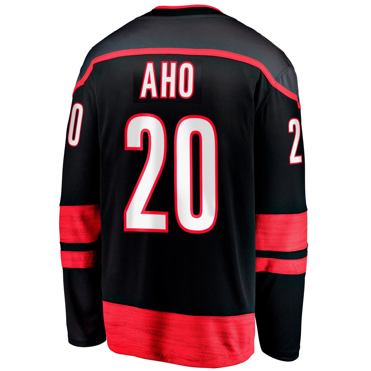 Carolina Hurricanes Sebastian Aho Black Home Breakaway Jersey product image 4, provided for visual reference and product
