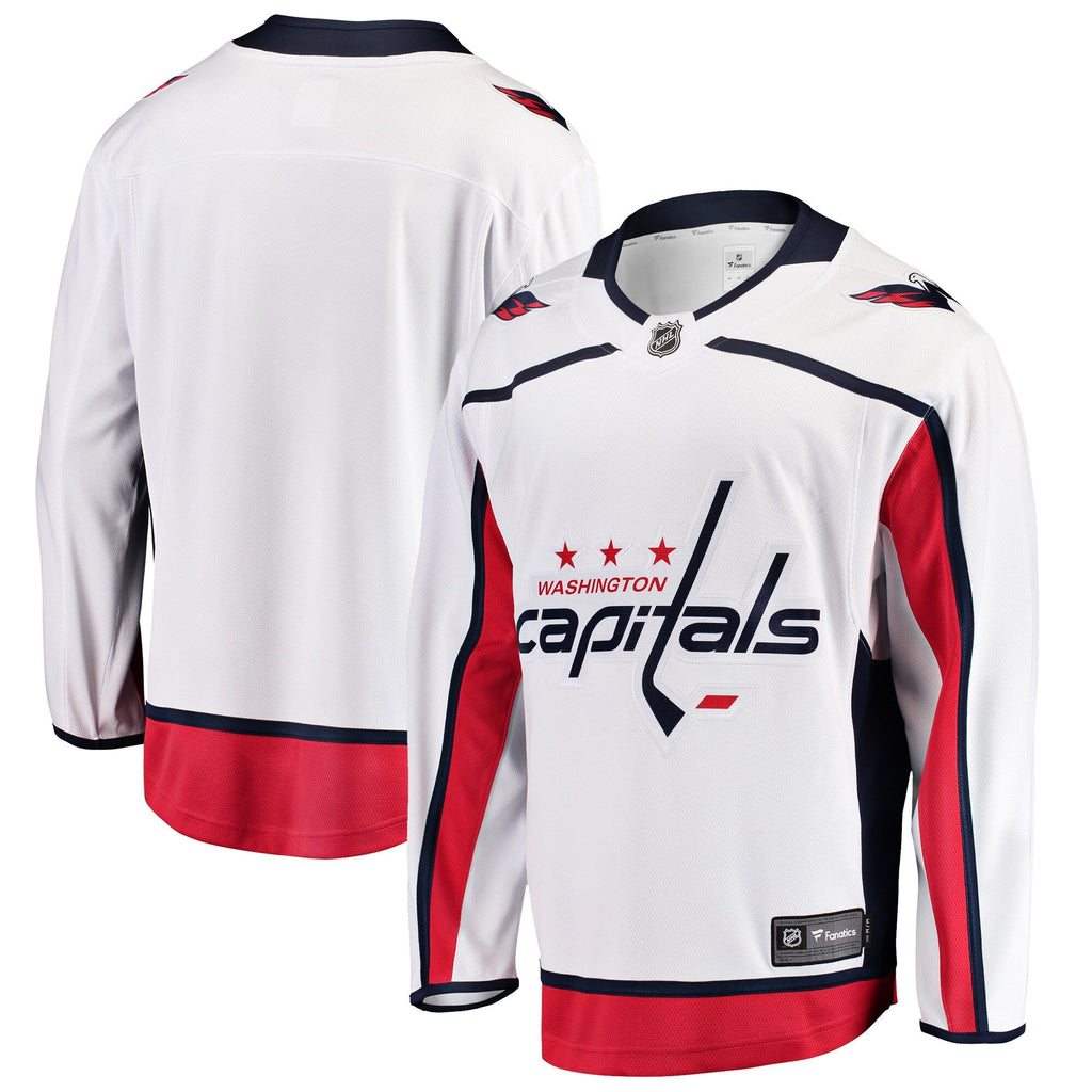 Washington Capitals White Breakaway Away Jersey product image 1, provided for visual reference and product detail review