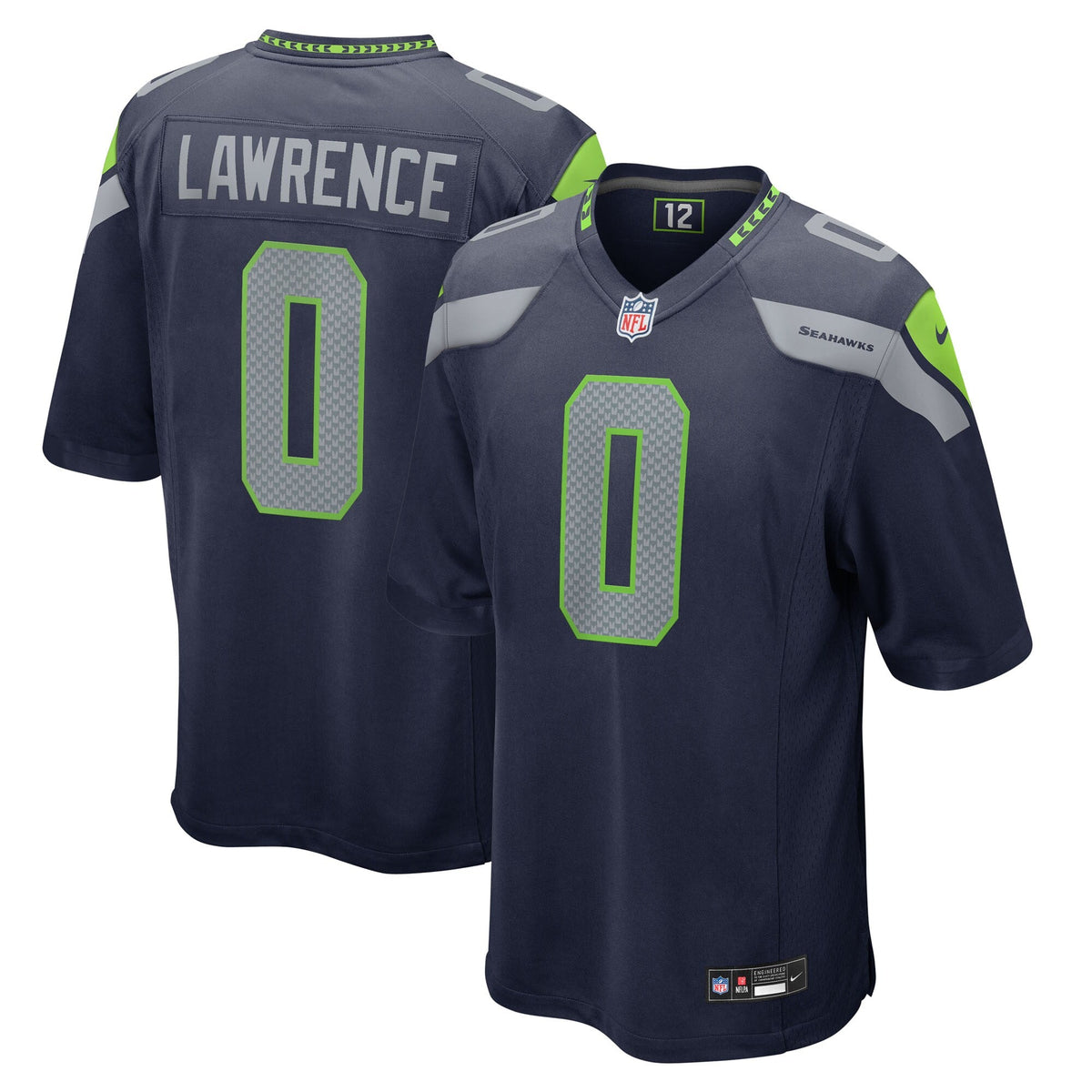 Seattle Seahawks DeMarcus Lawrence College Navy Team Game Jersey product image 2, provided for visual reference and product