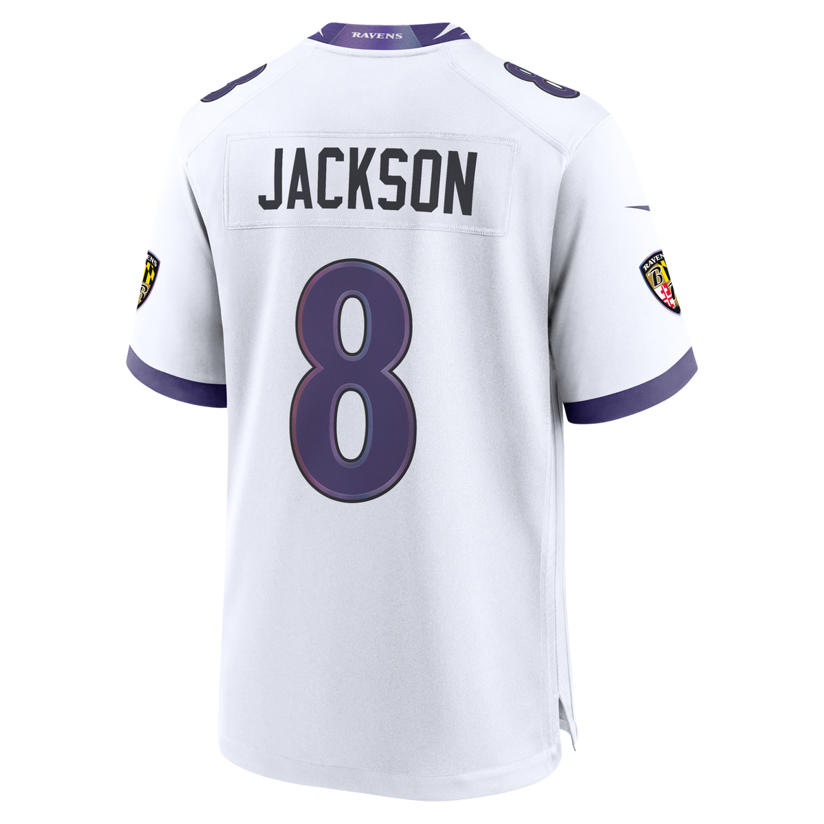 Baltimore Ravens Lamar Jackson White Game Jersey product image 8, provided for visual reference and product detail review