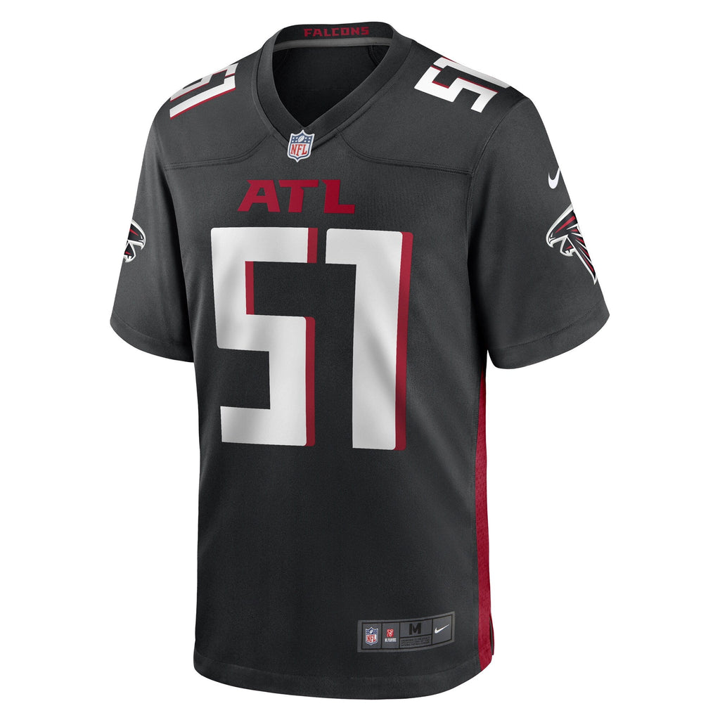 DeAngelo Malone Atlanta Falcons Black Game Player Jersey product image 3, provided for visual reference and product detail